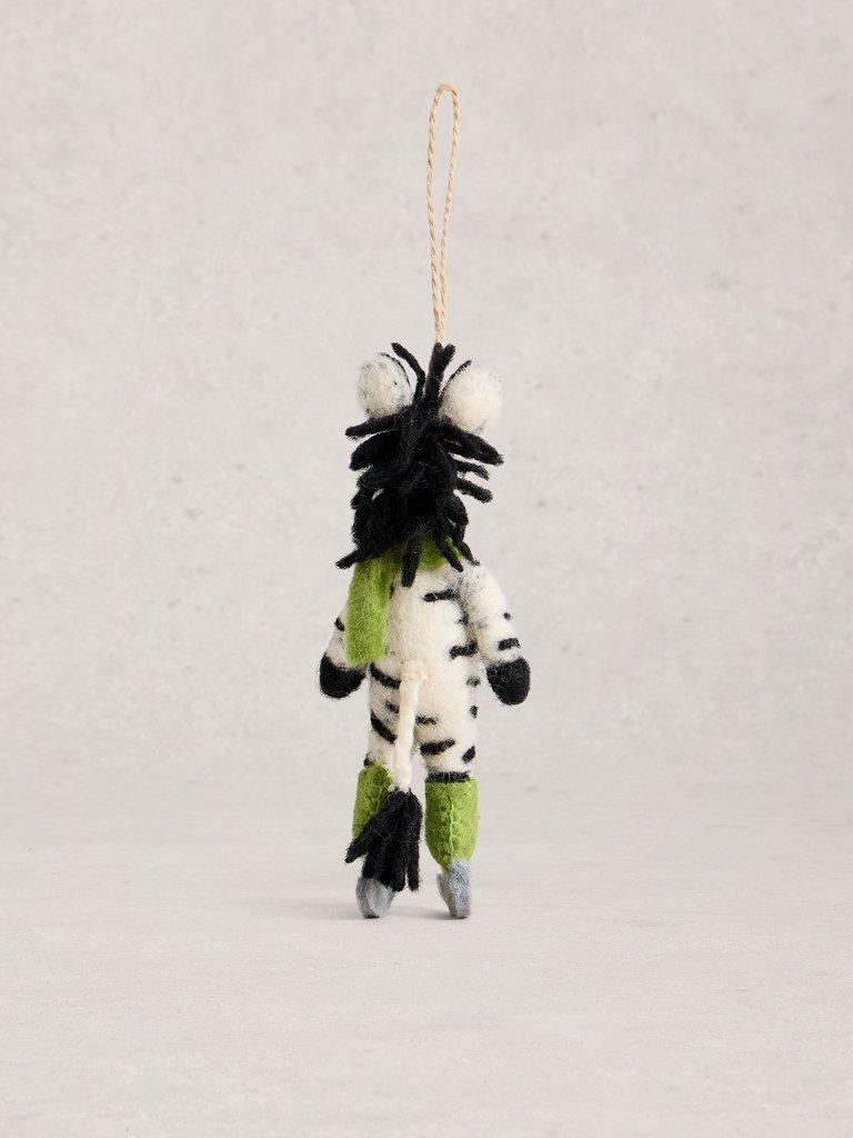 Skating Zebra Hanging Dec in BLK MLT - FLAT BACK