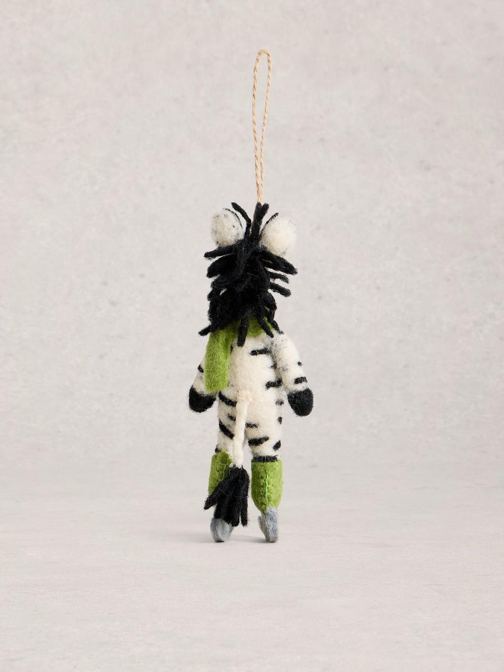 Skating Zebra Hanging Dec in BLK MLT - FLAT BACK