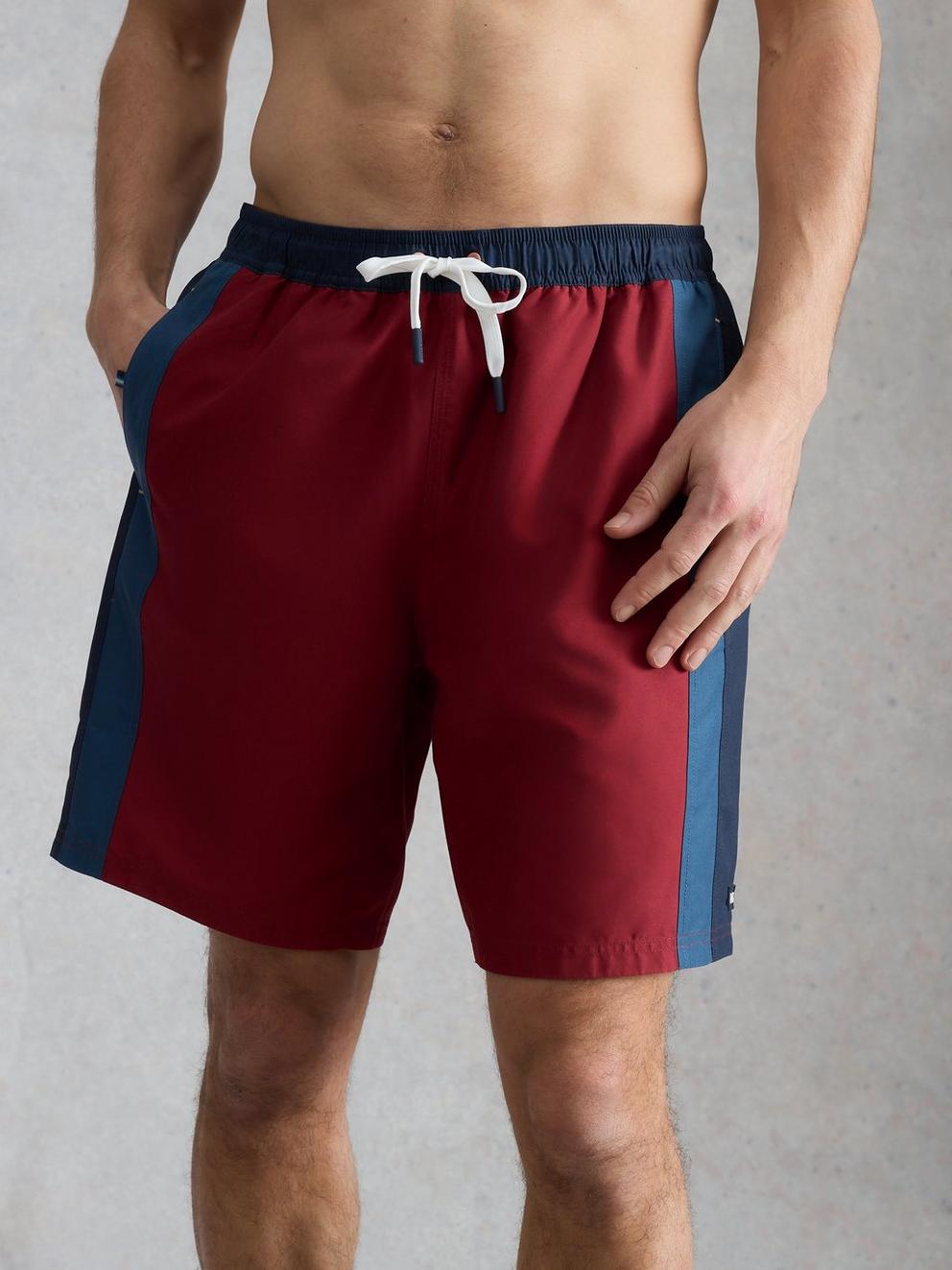 Ventnor Colourblock Swimshort in RED MLT - LIFESTYLE