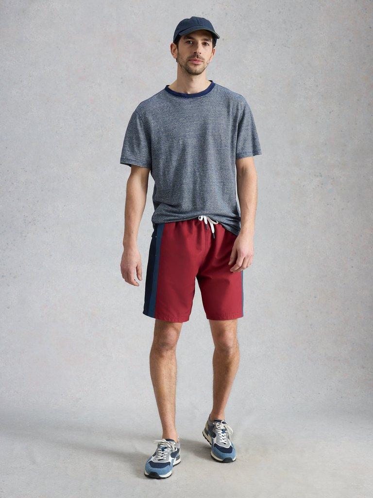 Ventnor Colourblock Swimshort in RED MLT - MODEL FRONT
