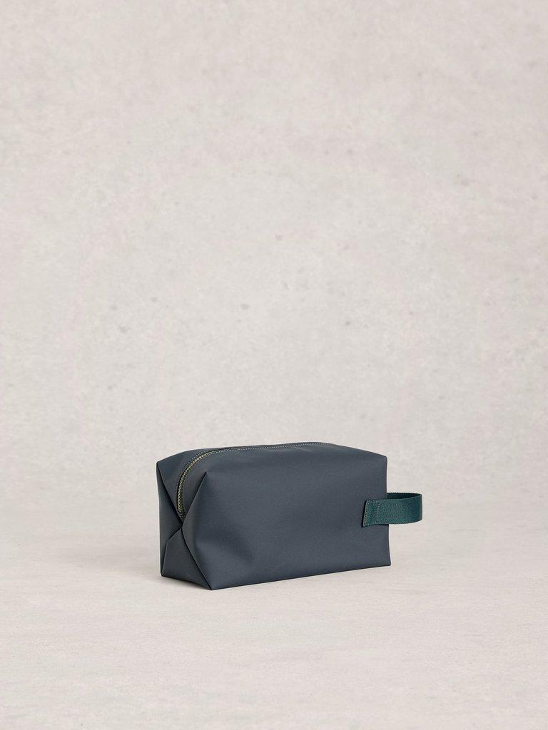 Alex Rubberised Washbag in DARK NAVY - FLAT BACK