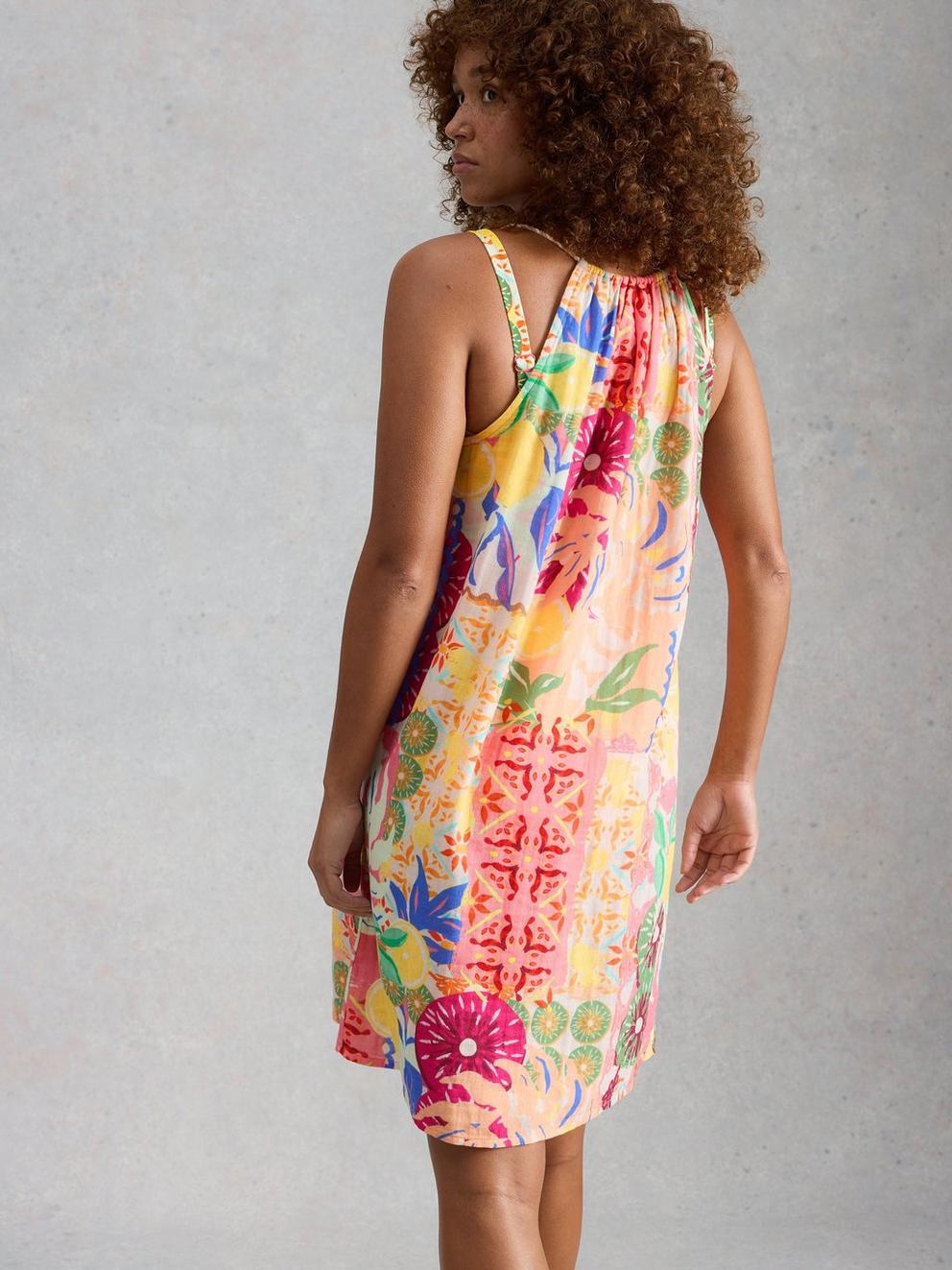 Lilly Beach Dress in PINK MLT - MODEL BACK