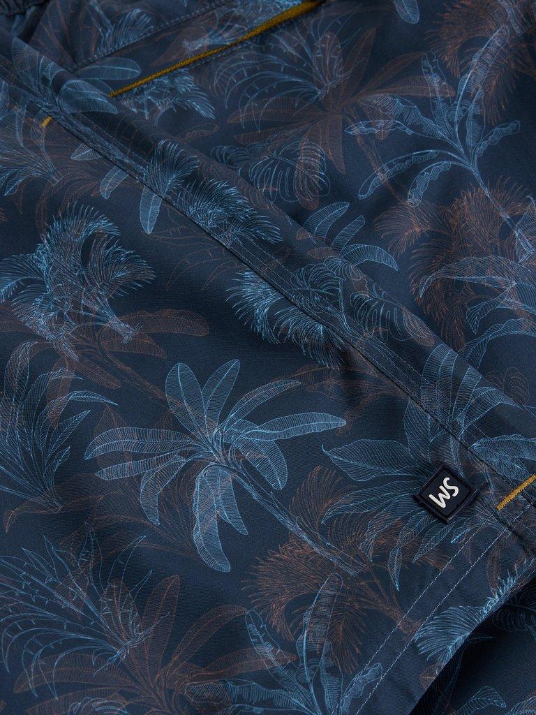 Ventnor Palm Swimshort in NAVY PR - FLAT DETAIL