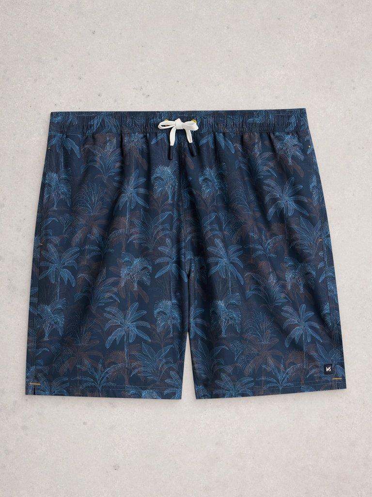 Ventnor Palm Swimshort in NAVY PR - FLAT FRONT
