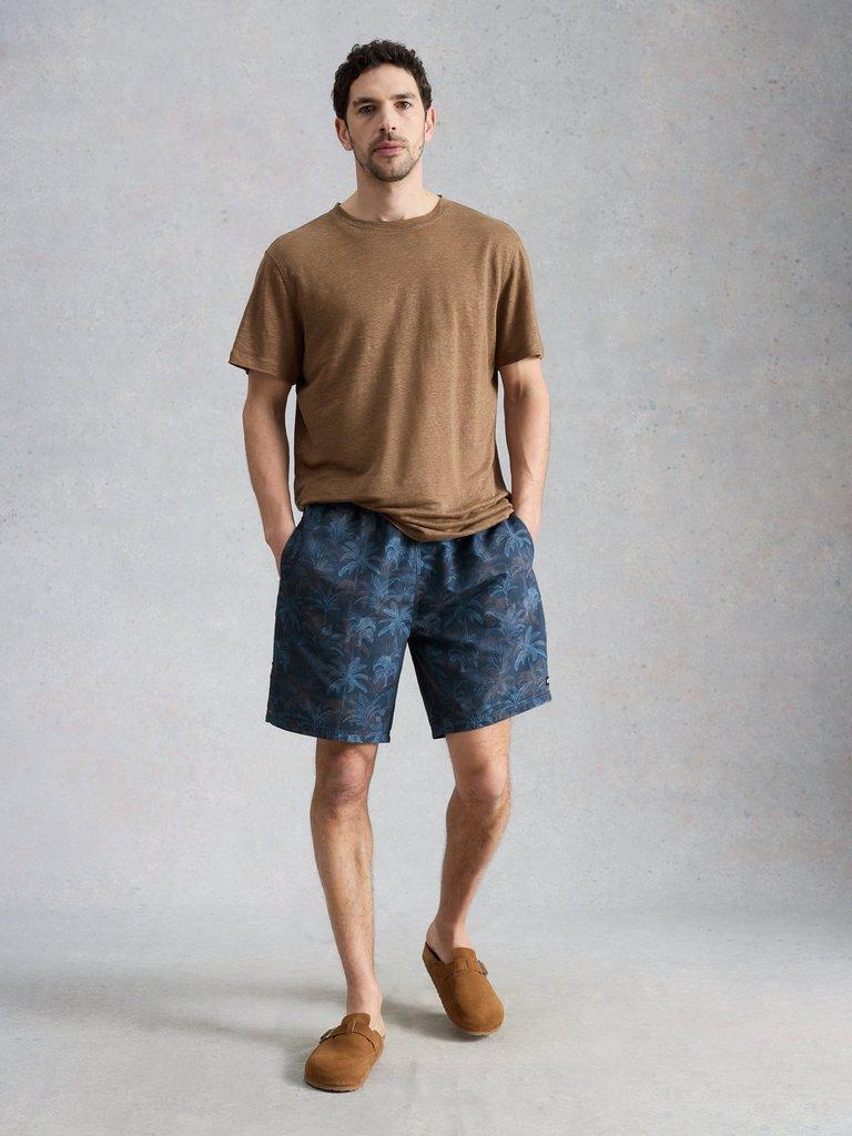 Ventnor Palm Swimshort in NAVY PR - MODEL FRONT