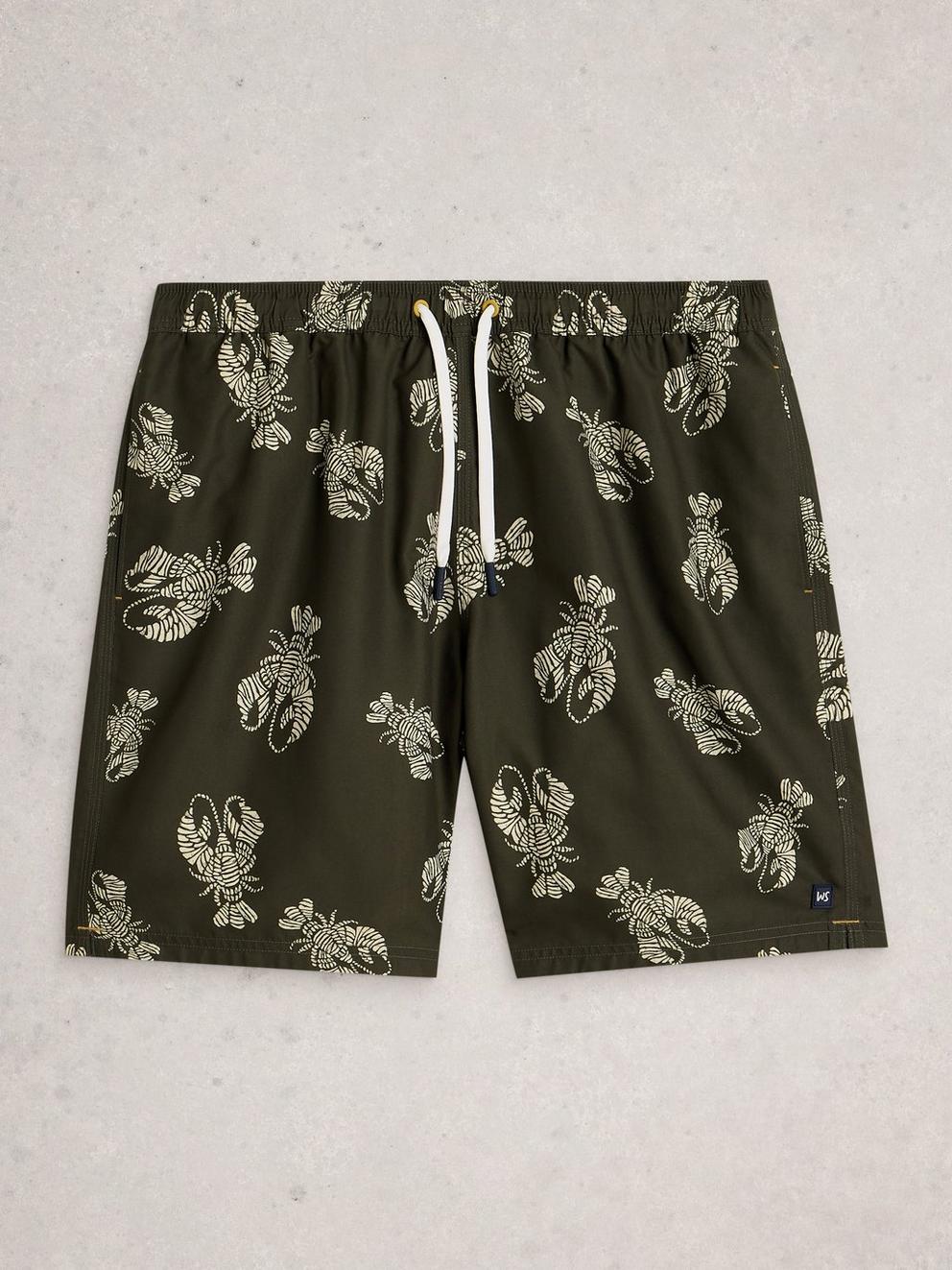 Ventnor Shrimp Swimshort in GREEN PR - FLAT FRONT