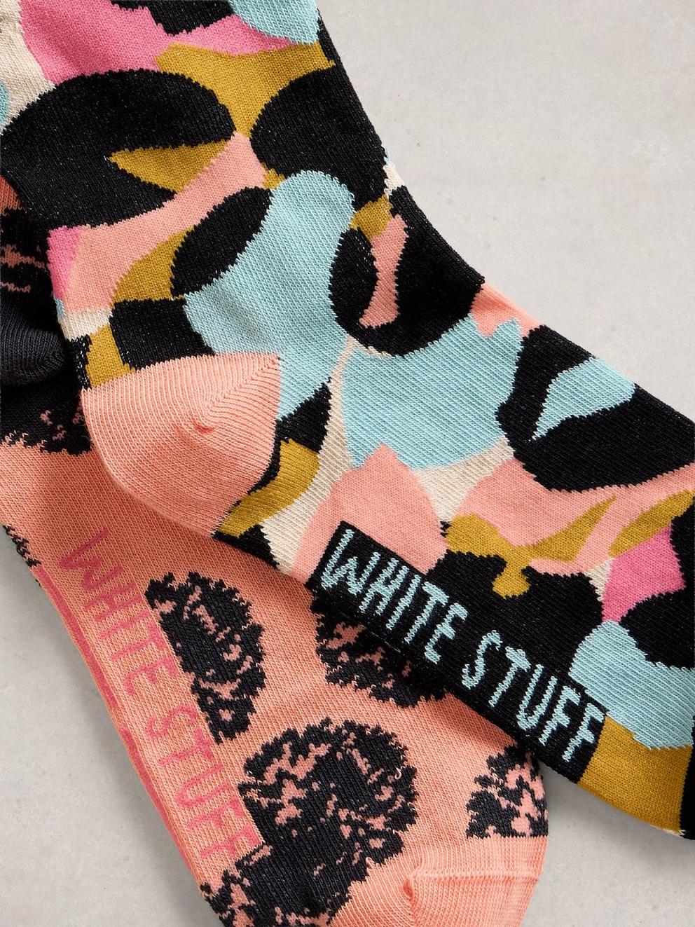 2 Pack Spot Ankle Socks in CORAL PR - FLAT DETAIL