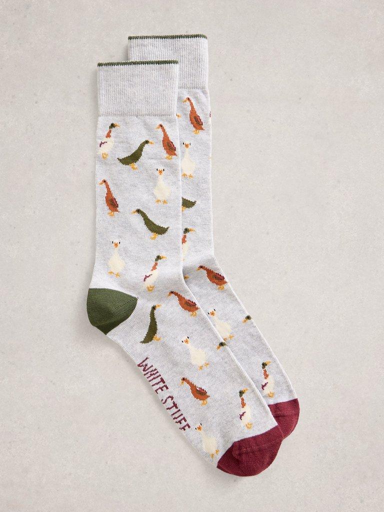 Duck Ankle Sock in LGT GREY - FLAT FRONT