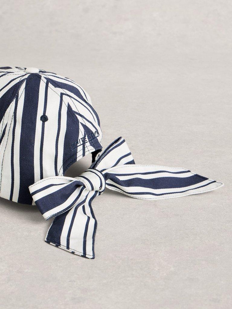 Bow Detail Baseball Cap in IVORY MLT - FLAT DETAIL