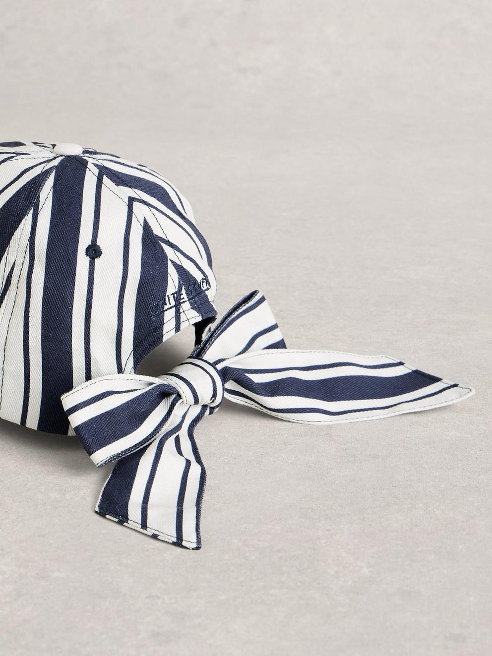Bow Detail Baseball Cap in IVORY MLT - FLAT DETAIL