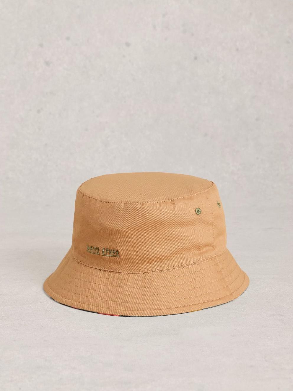Reversible Print Bucket Hat in GREEN MLT - FLAT BACK