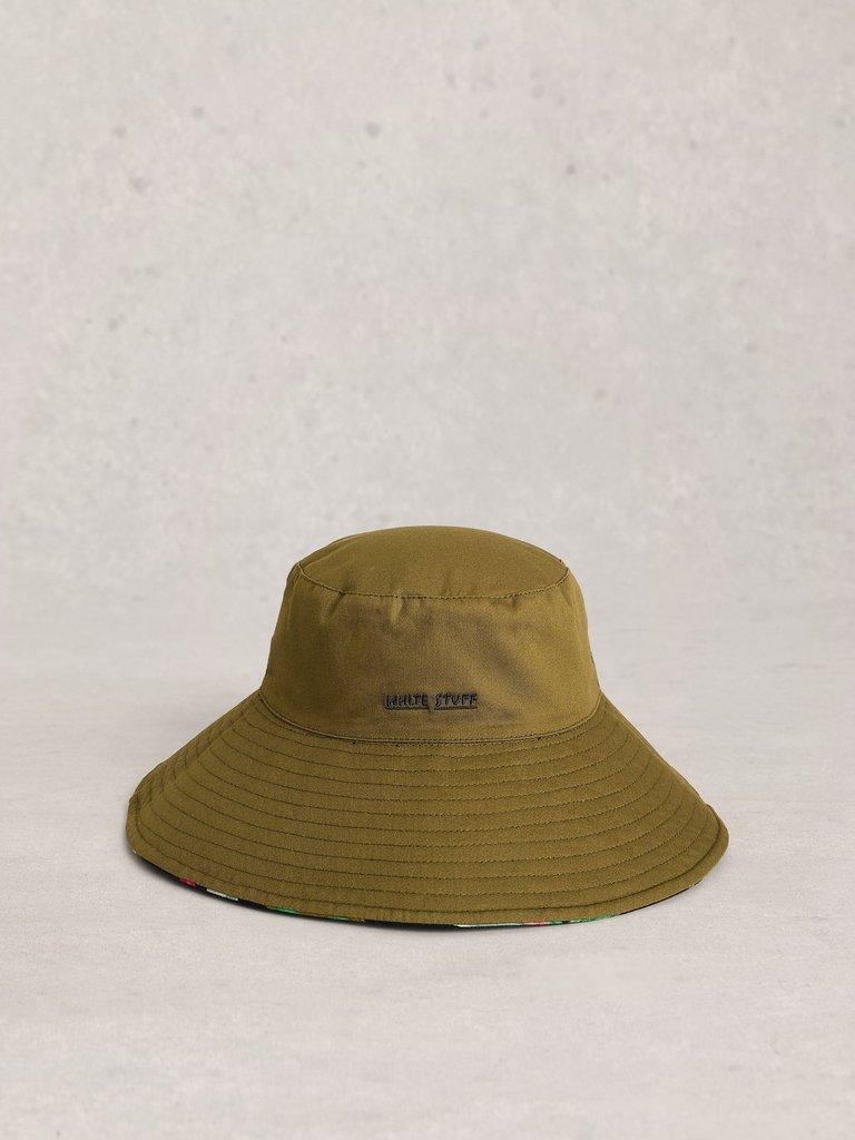 Reversible Printed Bucket Hat in GREEN MLT - FLAT FRONT