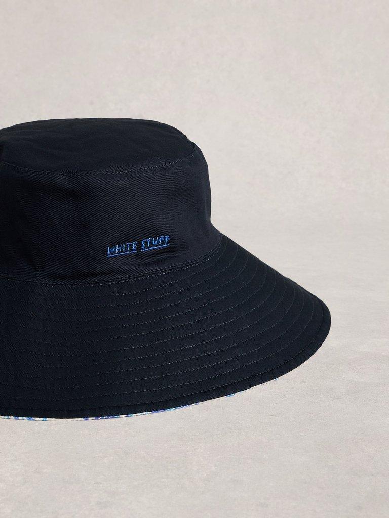 Reversible Printed Bucket Hat in NAVY MULTI - FLAT DETAIL