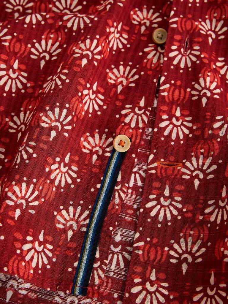 Finsbury SS Batik Print Shirt in RED PR - FLAT DETAIL
