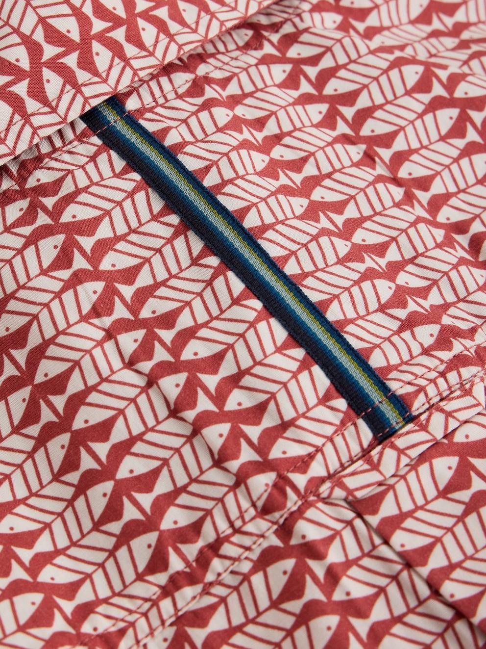 Finsbury SS Fish Printed Shirt in PINK PR - FLAT DETAIL