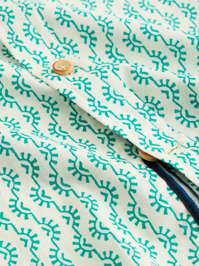Salcombe SS Sunny Print Shirt in WHITE PR - FLAT DETAIL
