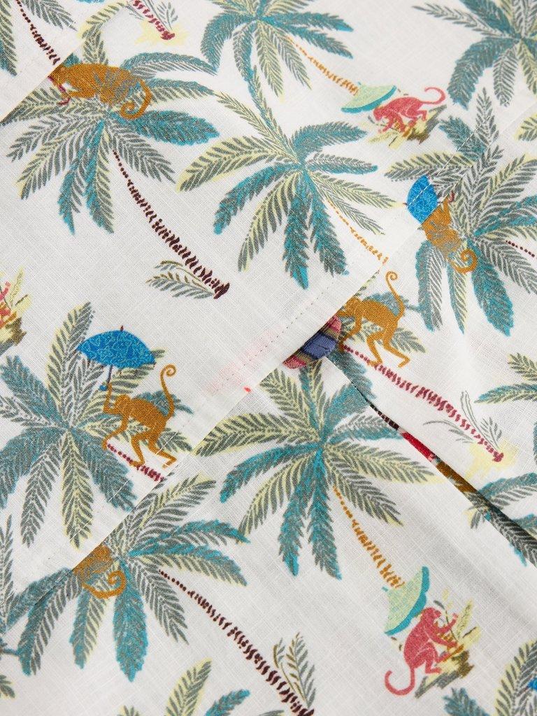 Hayle SS Monkey Print Shirt in WHITE PR - FLAT DETAIL