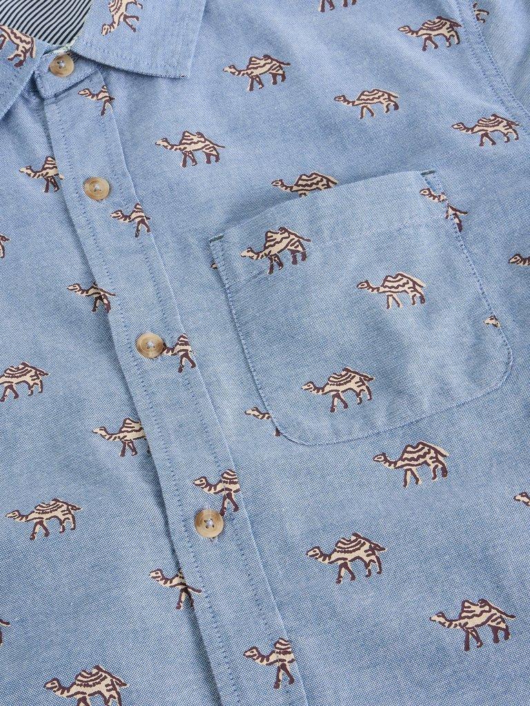 Finsbury SS Camel Print Shirt in BLUE PR - FLAT DETAIL