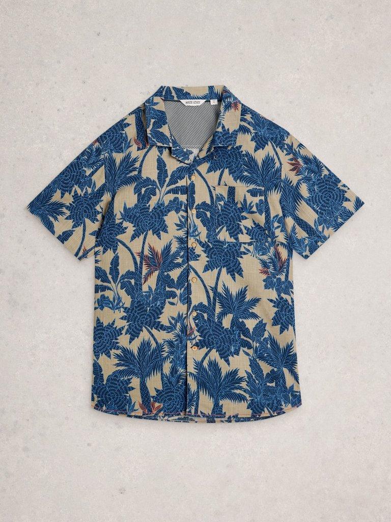 Hayle Palms Print Shirt in NAVY PR - FLAT FRONT