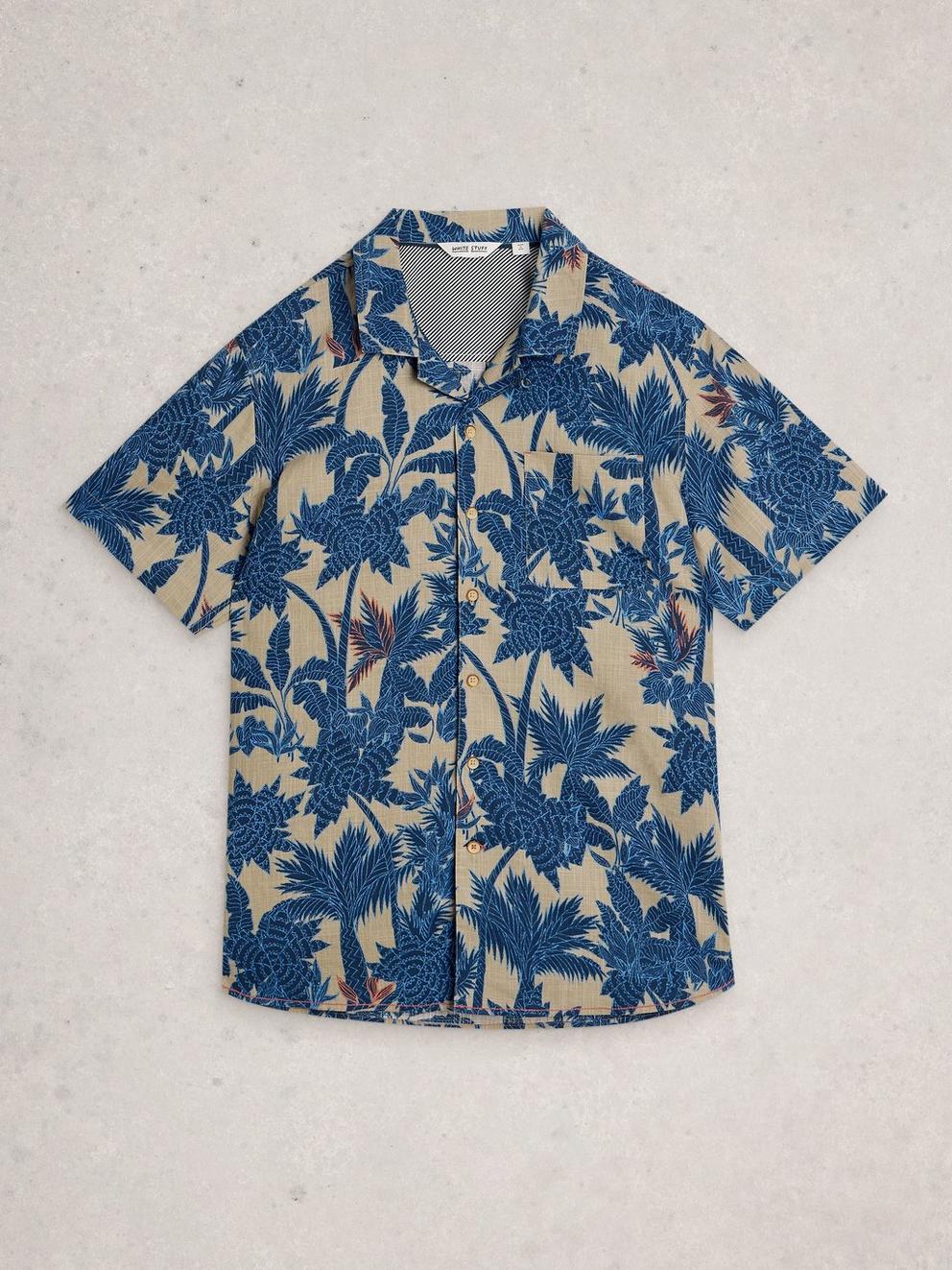 Hayle Palms Print Shirt in NAVY PR - FLAT FRONT