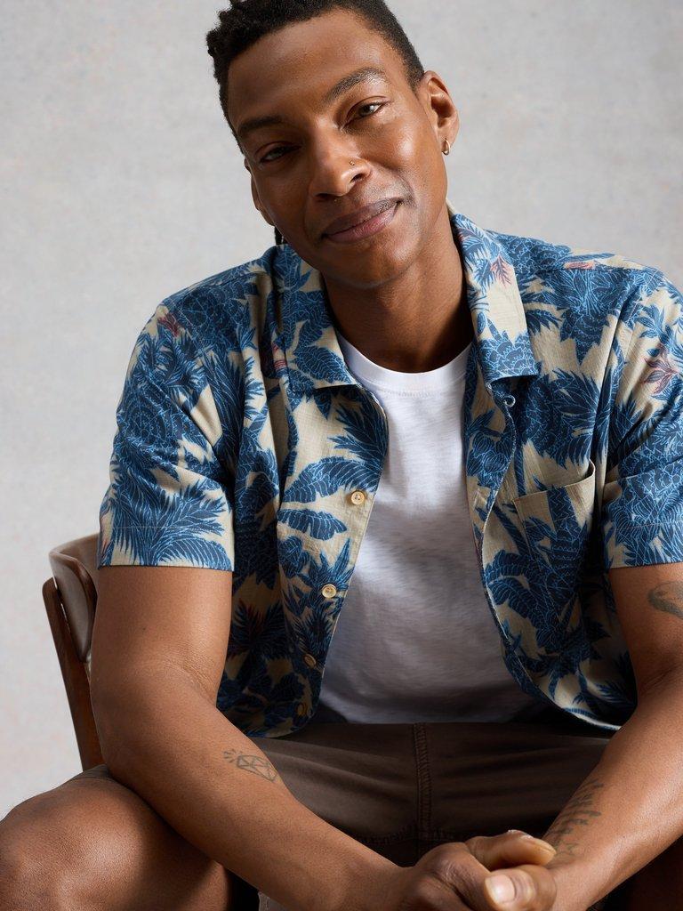 Hayle Palms Print Shirt in NAVY PR - LIFESTYLE