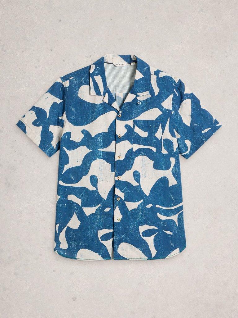 Hayle SS Abstract Print Shirt in BLUE PR - FLAT FRONT
