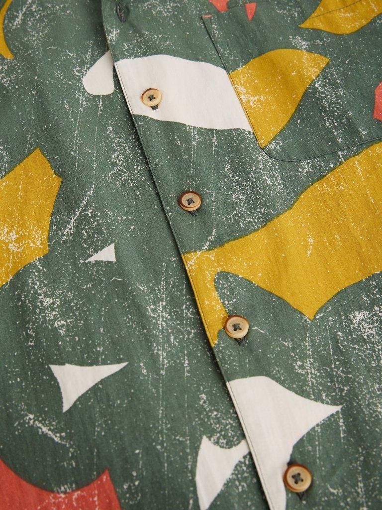 Hayle SS Abstract Print Shirt in GREEN PR - FLAT DETAIL