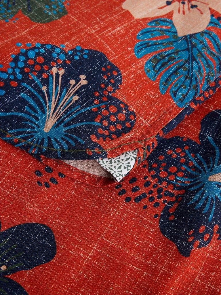 Finsbury SS Tropic Print Shirt in RED PR - FLAT DETAIL