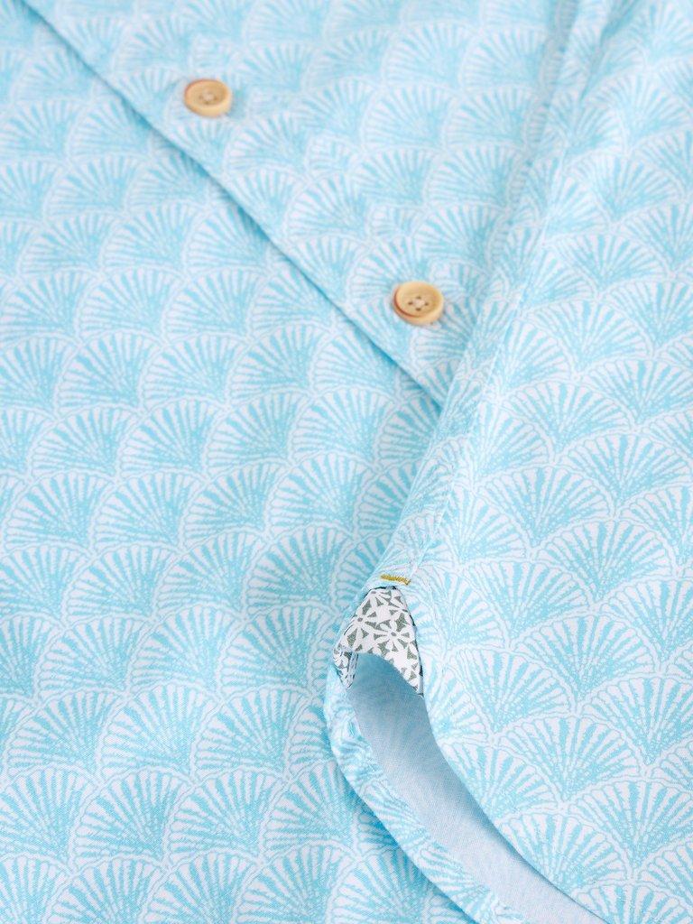 Salcombe SS Shell Print Shirt in BLUE PR - FLAT DETAIL