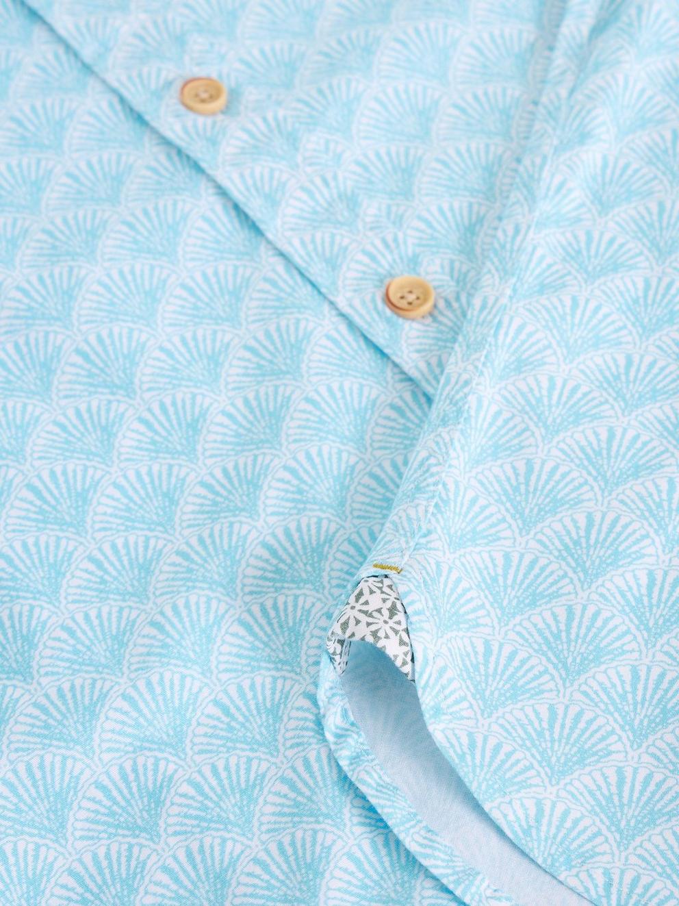 Salcombe SS Shell Print Shirt in BLUE PR - FLAT DETAIL