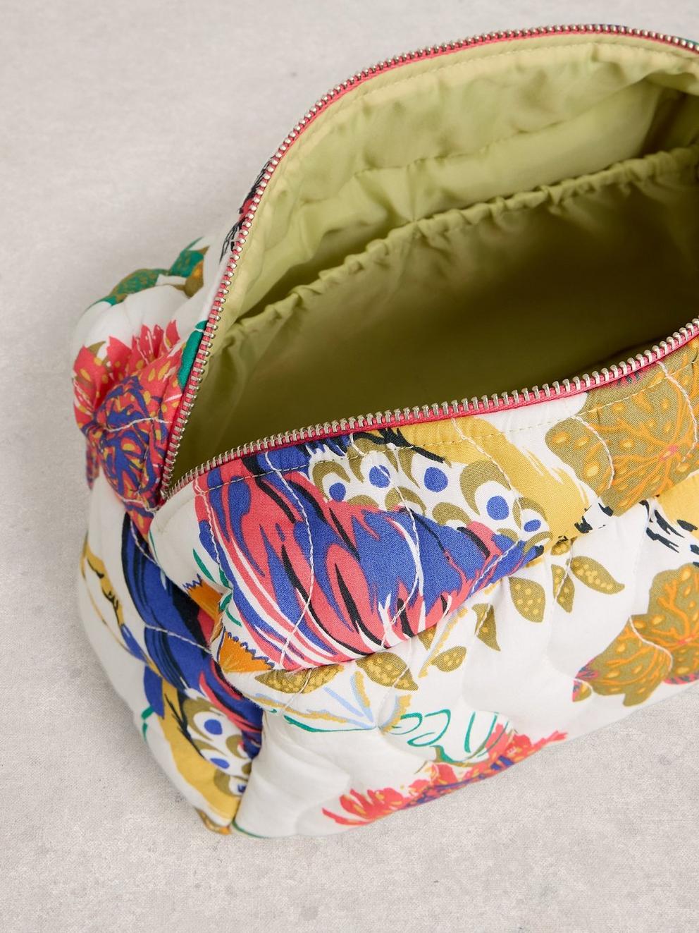 Shelby Quilted Zip Wash Bag in IVORY PR - FLAT DETAIL