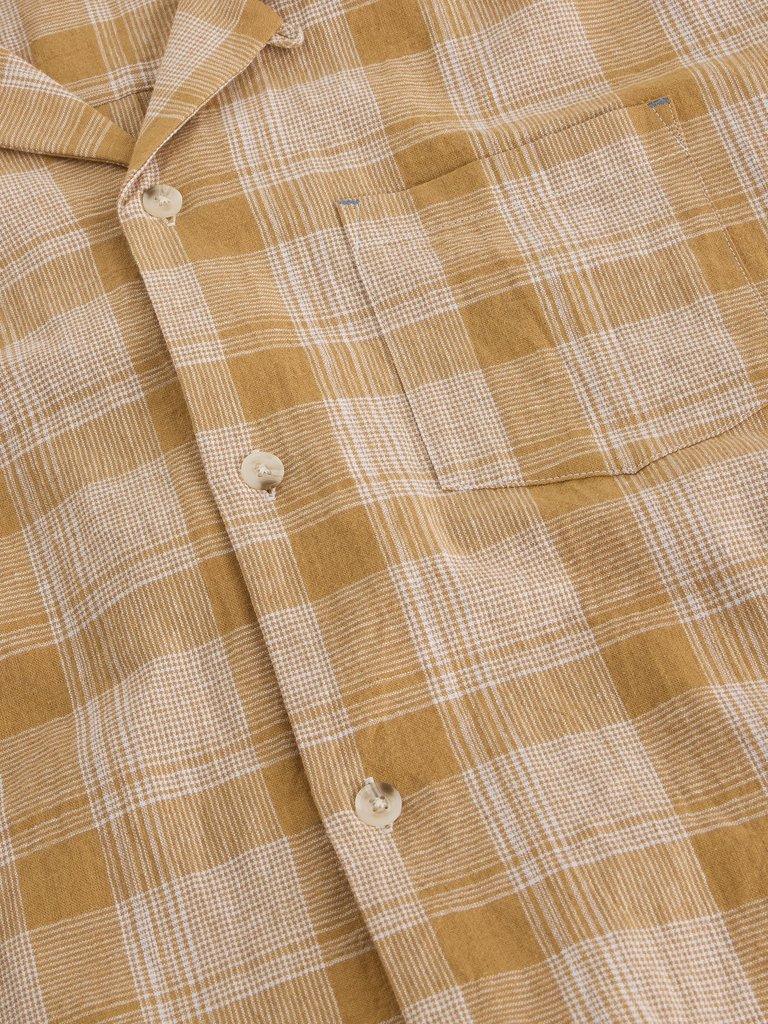 Hayle Linen Cotton Check Shirt in YELLOW MLT - FLAT DETAIL