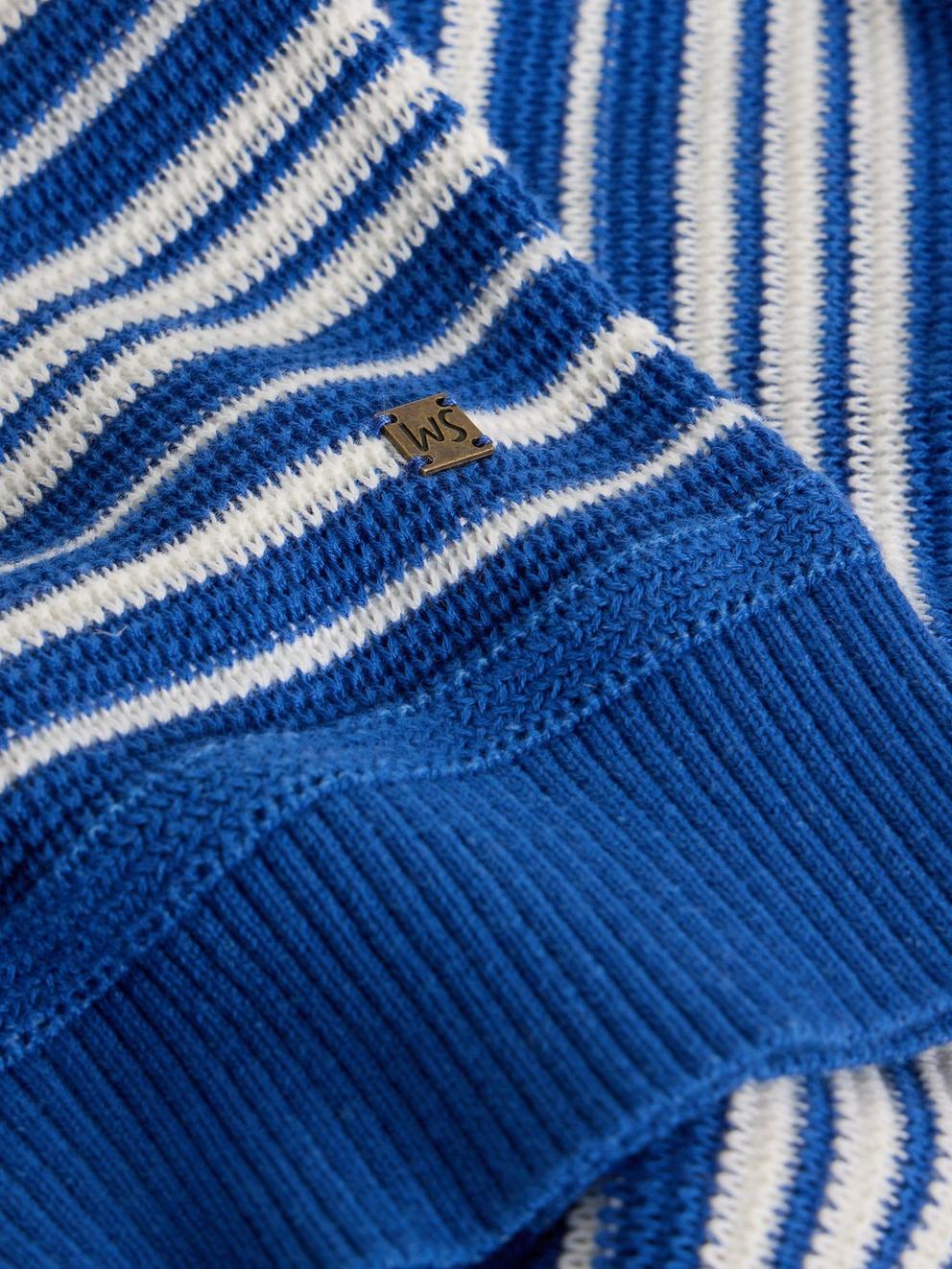 Attadale Crew Neck Thin Stripe in BLUE MLT - FLAT DETAIL