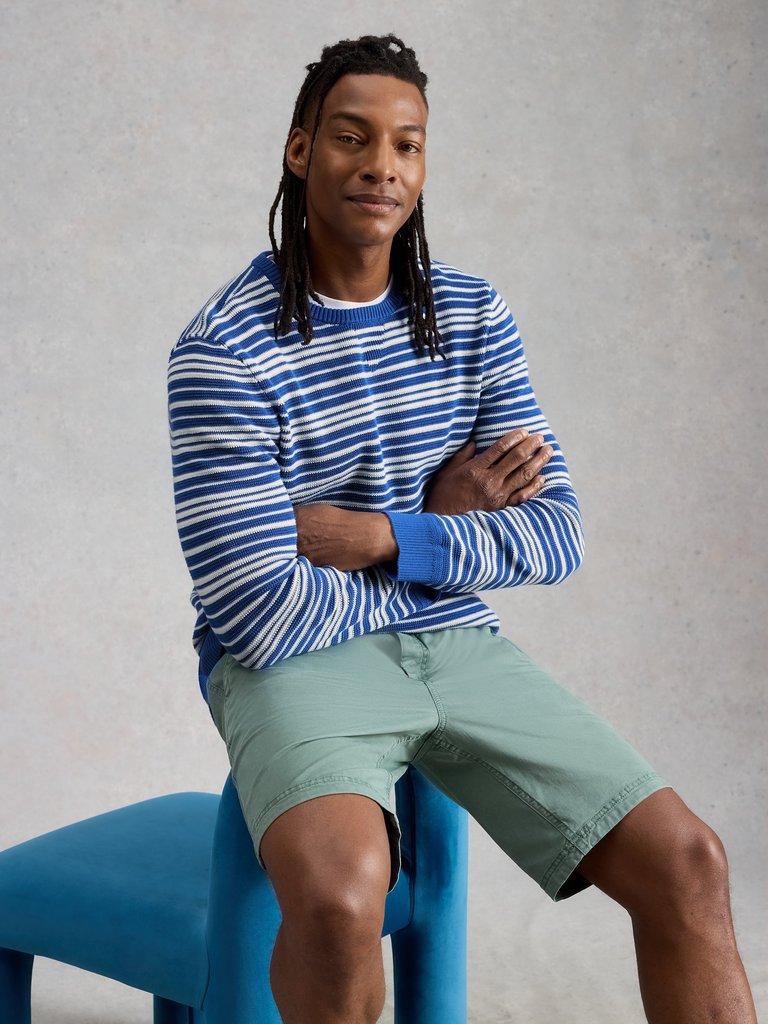 Attadale Crew Neck Thin Stripe in BLUE MLT - LIFESTYLE