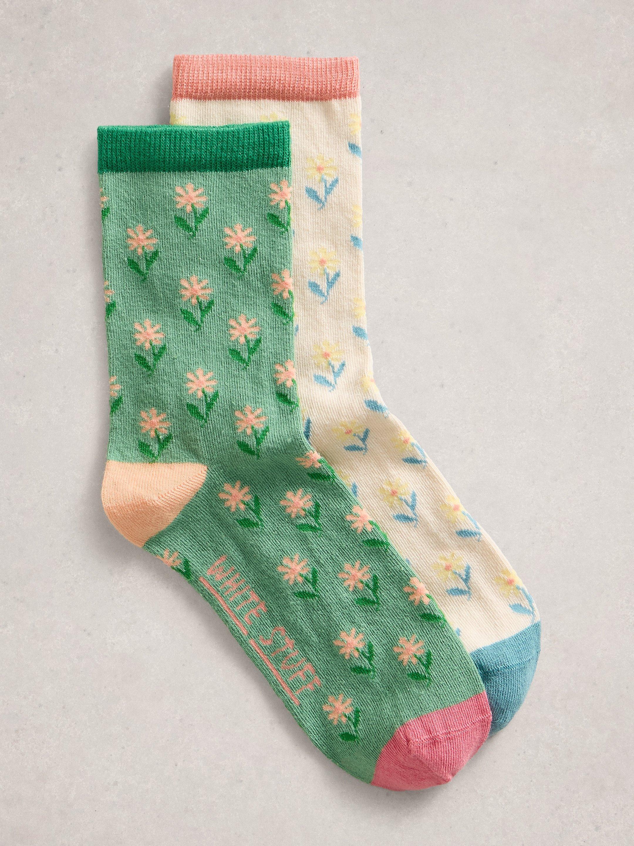 2 Pack Flower Ankle Socks