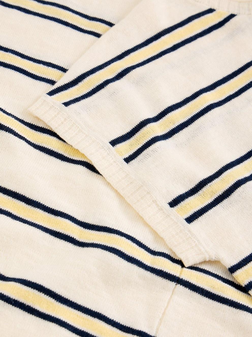 NOVA STRIPE TEE in WHITE MLT - FLAT DETAIL