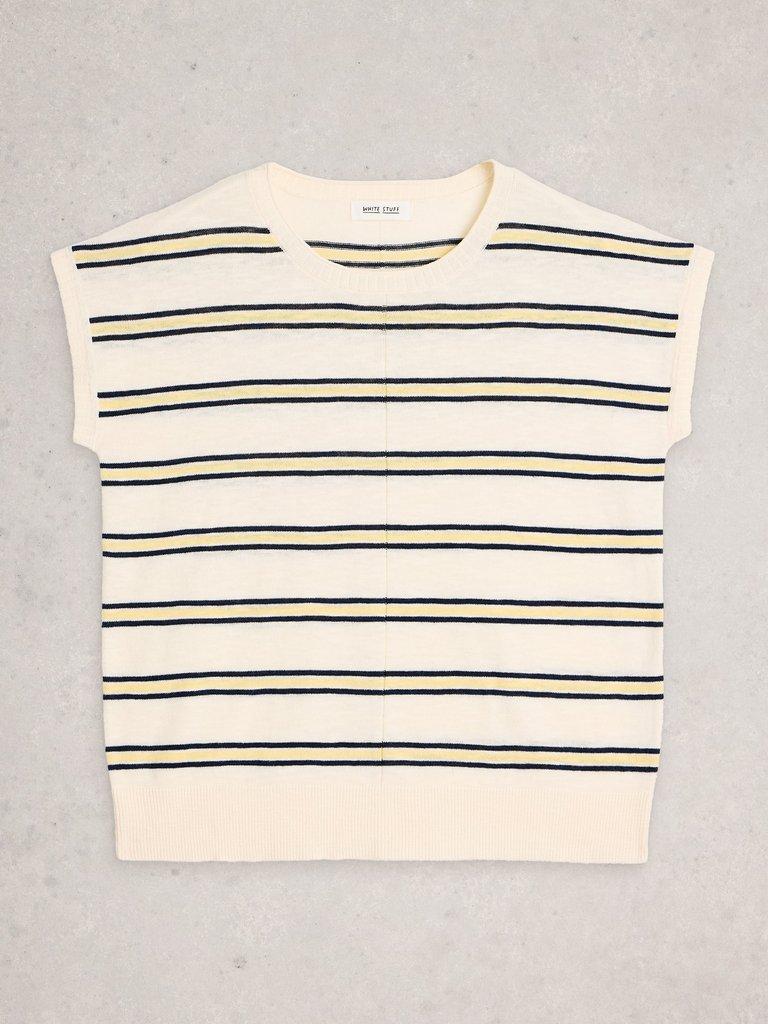 NOVA STRIPE TEE in WHITE MLT - FLAT FRONT