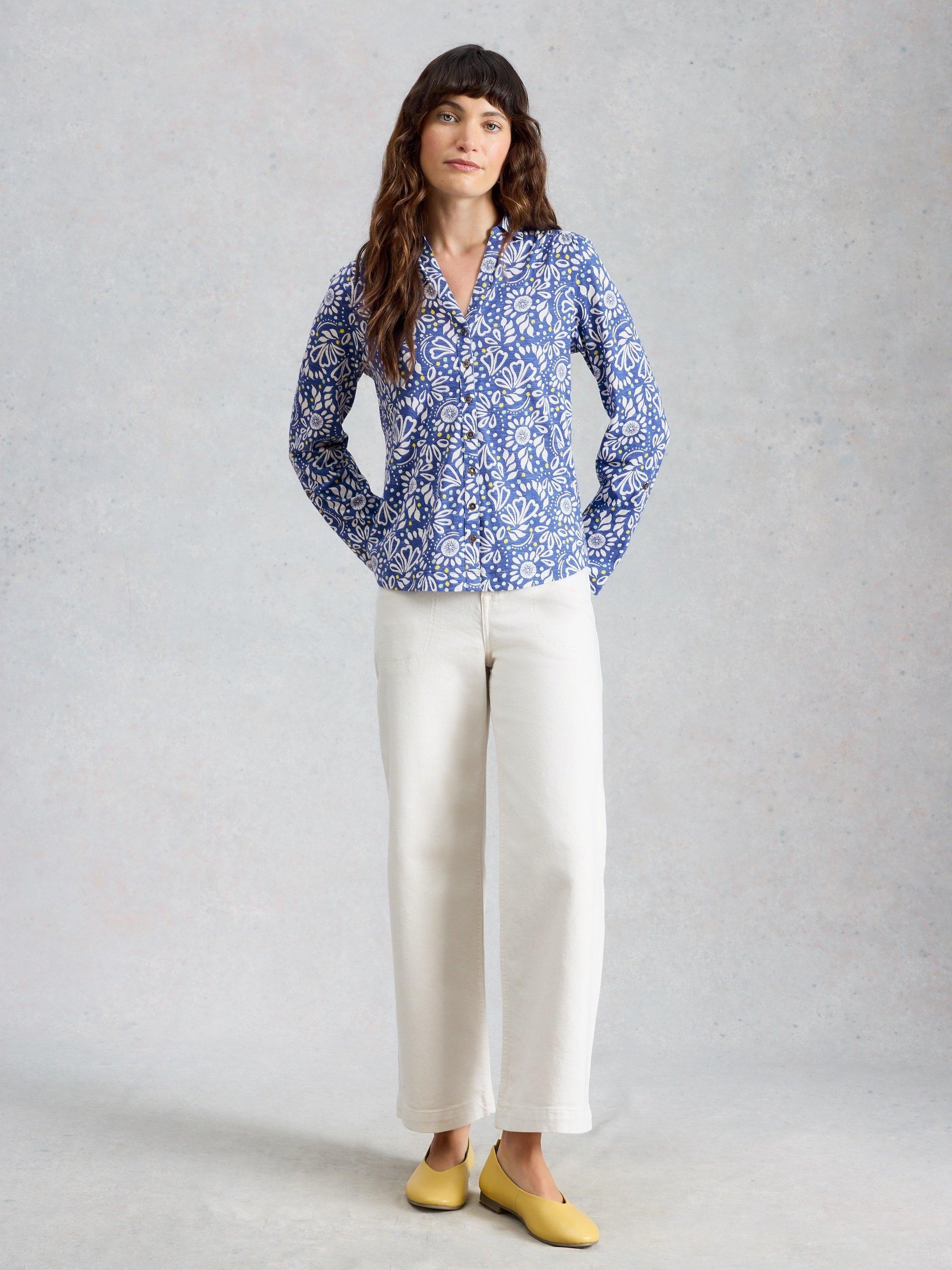 ANNIE JERSEY COLLARED PRINTED SHIRT