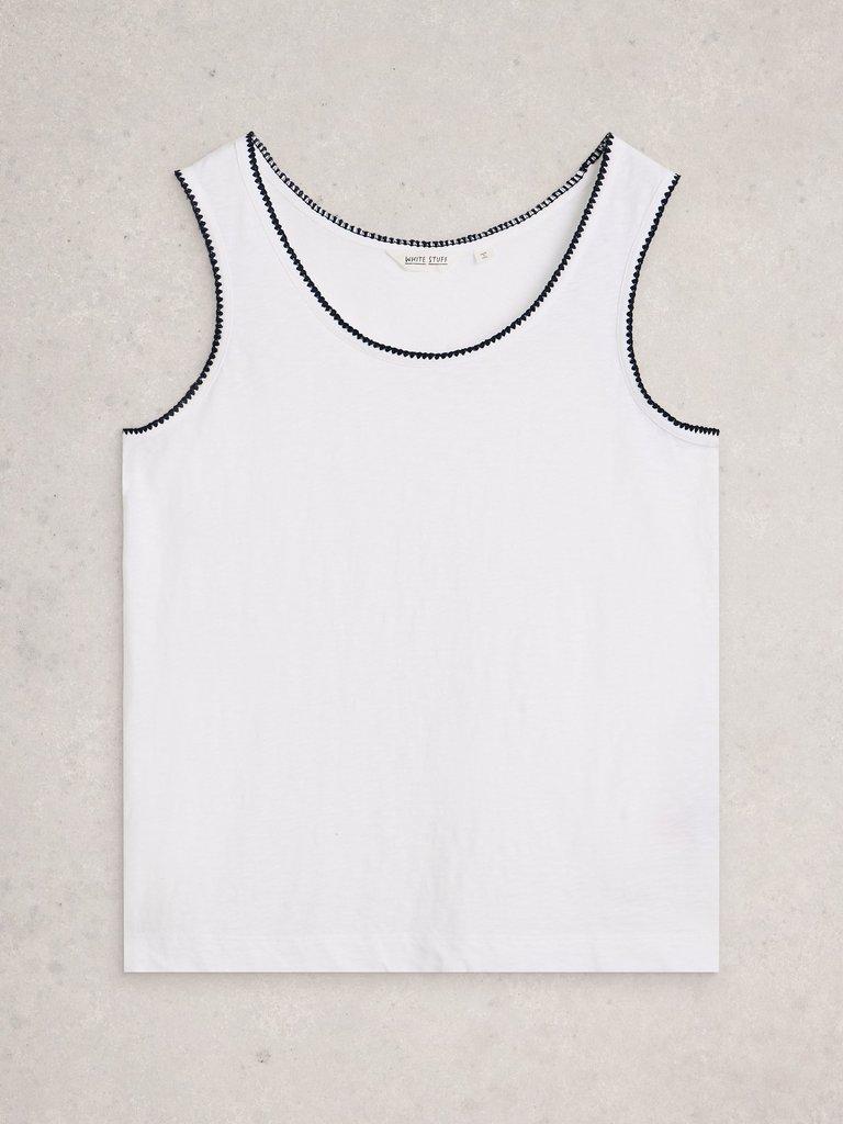 BIANCA VEST in BRIL WHITE - FLAT FRONT