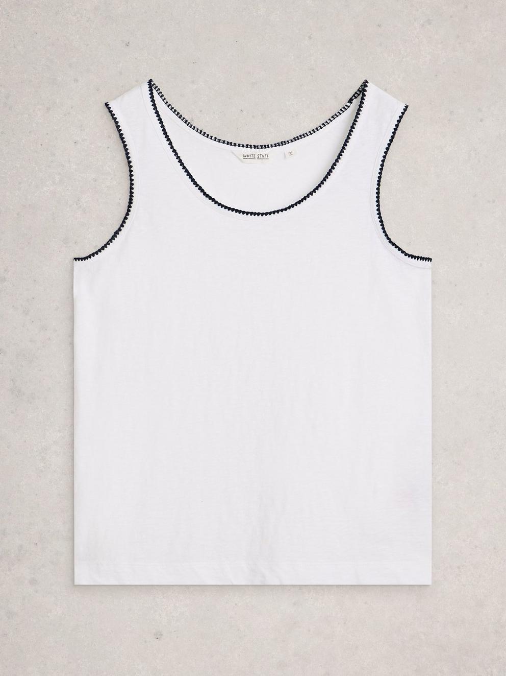 BIANCA VEST in BRIL WHITE - FLAT FRONT