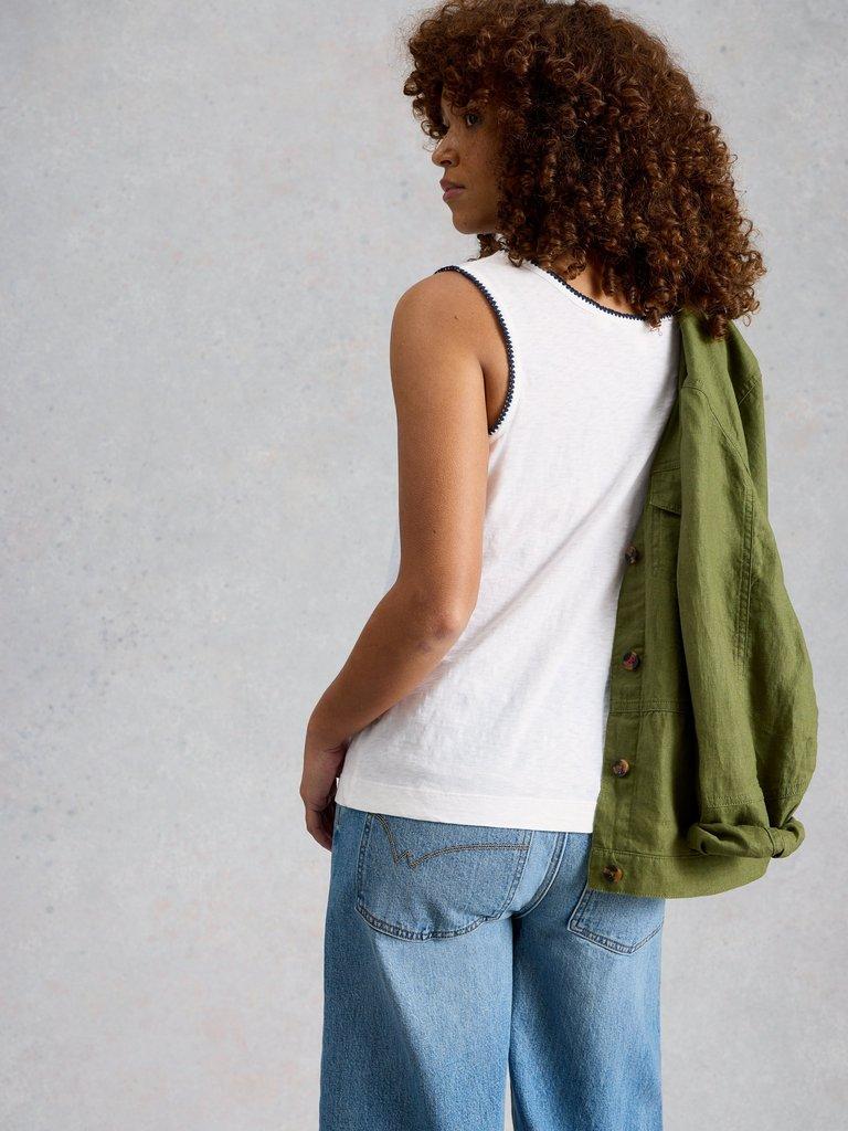 BIANCA VEST in BRIL WHITE - MODEL BACK