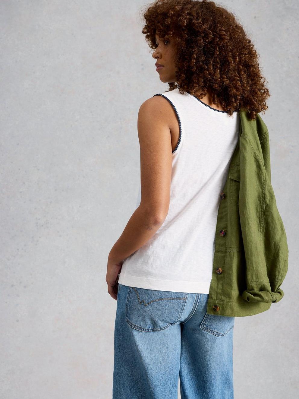 BIANCA VEST in BRIL WHITE - MODEL BACK