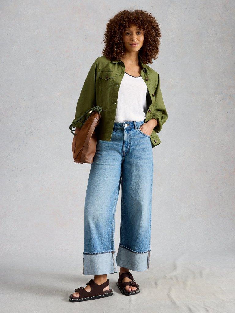 BIANCA VEST in BRIL WHITE - MODEL FRONT