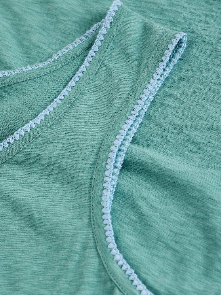 BIANCA VEST in MID BLUE - FLAT DETAIL