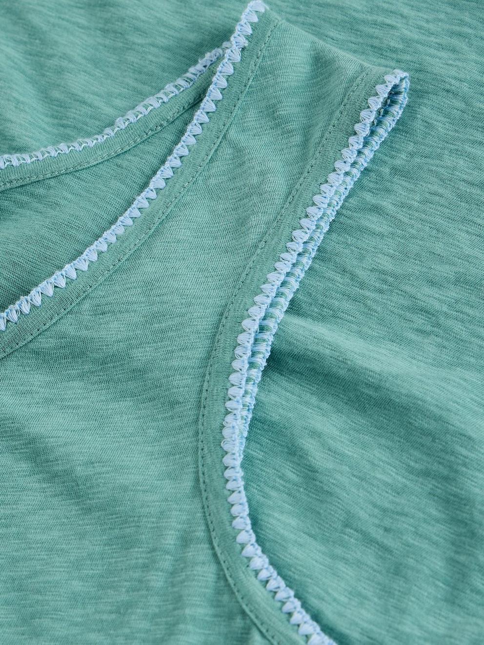 BIANCA VEST in MID BLUE - FLAT DETAIL