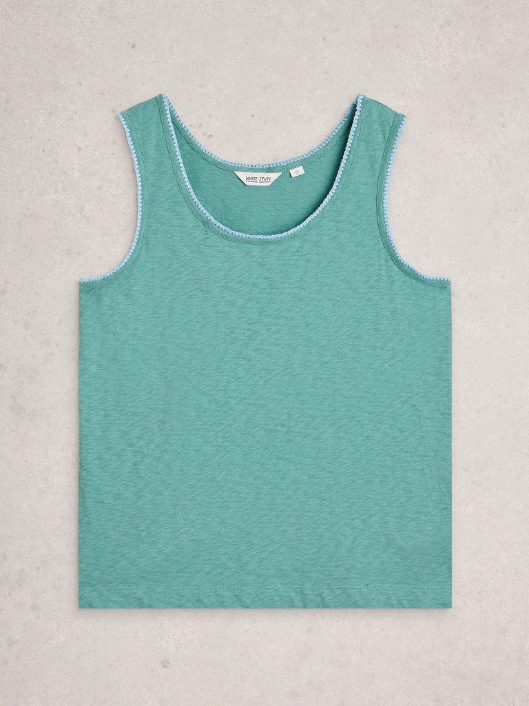 BIANCA VEST in MID BLUE - FLAT FRONT