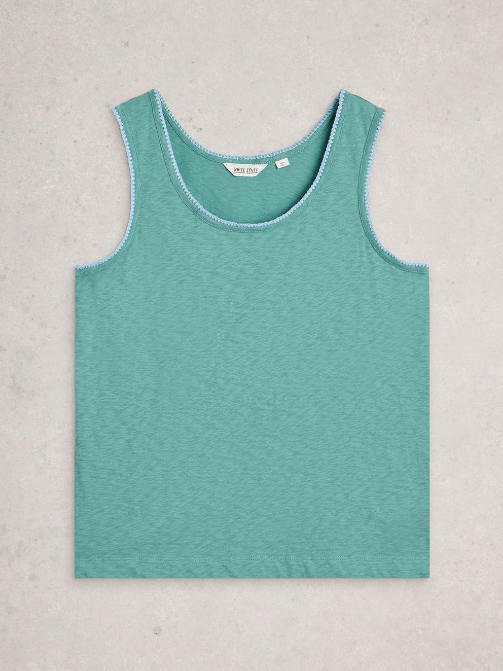 BIANCA VEST in MID BLUE - FLAT FRONT