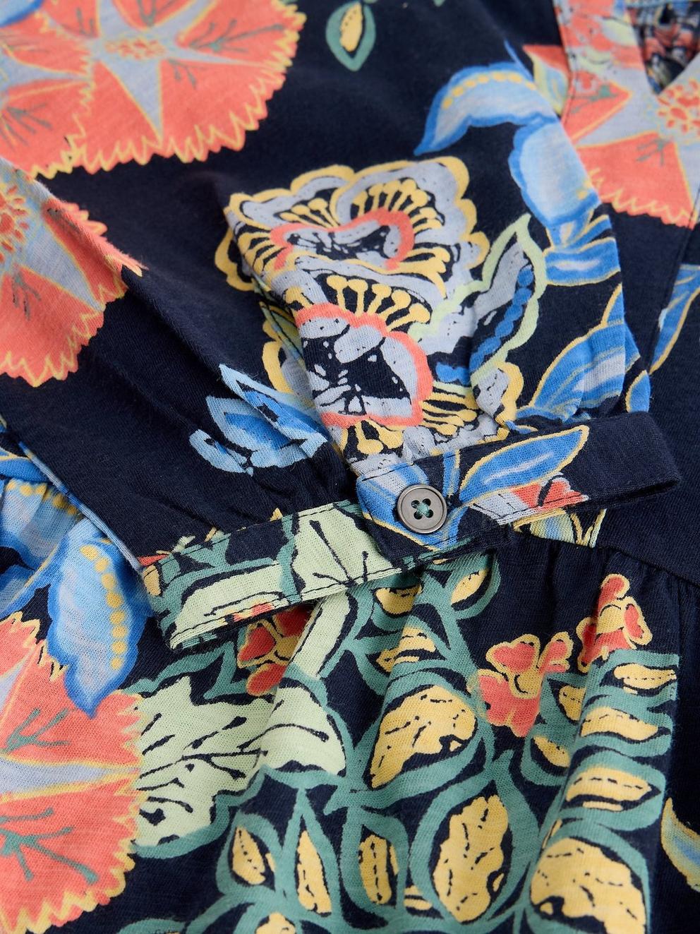 MARTA TUNIC in NAVY PR - FLAT DETAIL