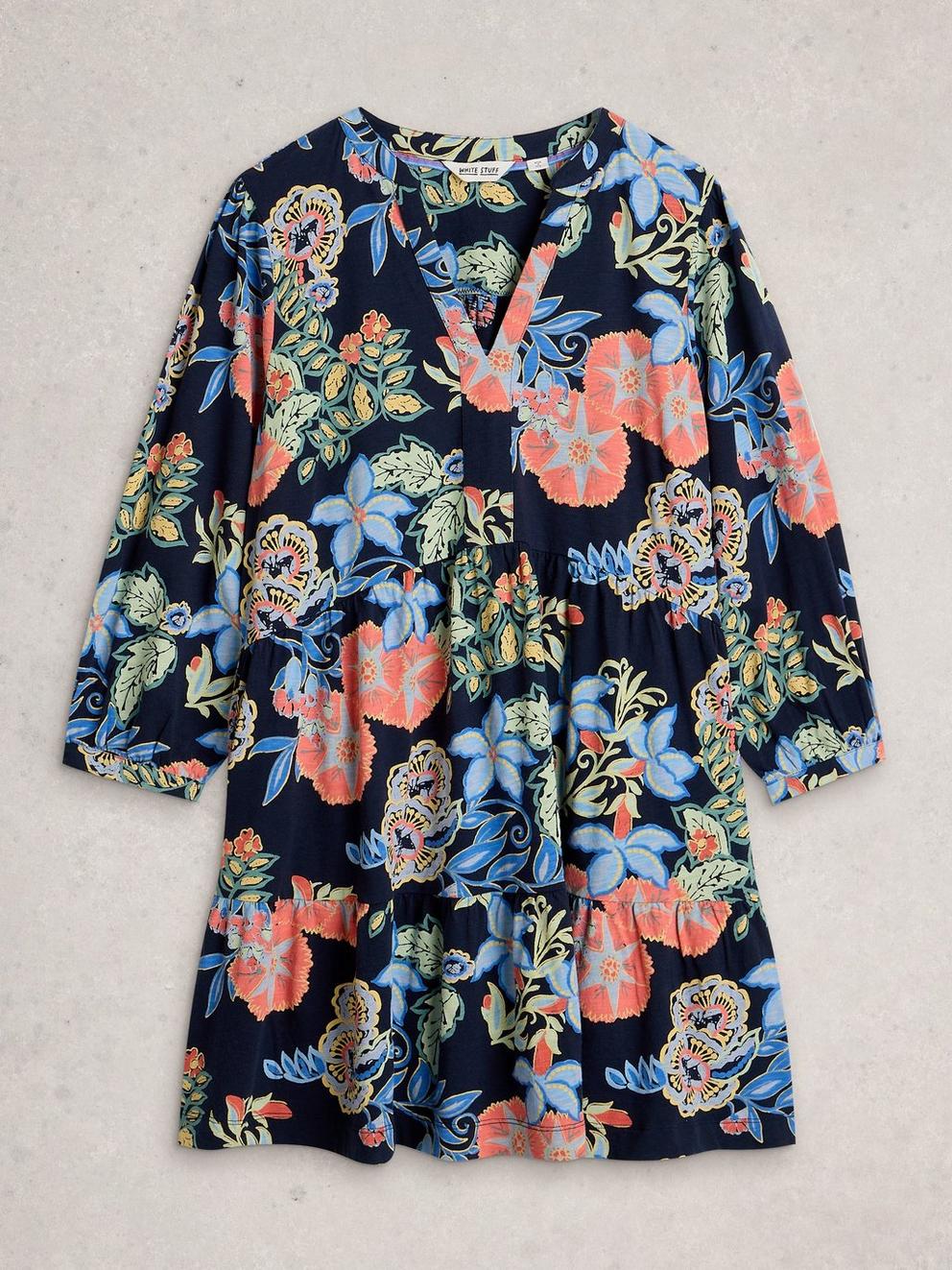 MARTA TUNIC in NAVY PR - FLAT FRONT