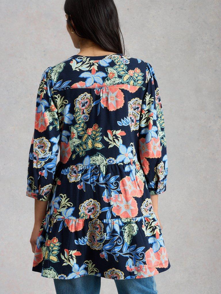 MARTA TUNIC in NAVY PR - MODEL BACK